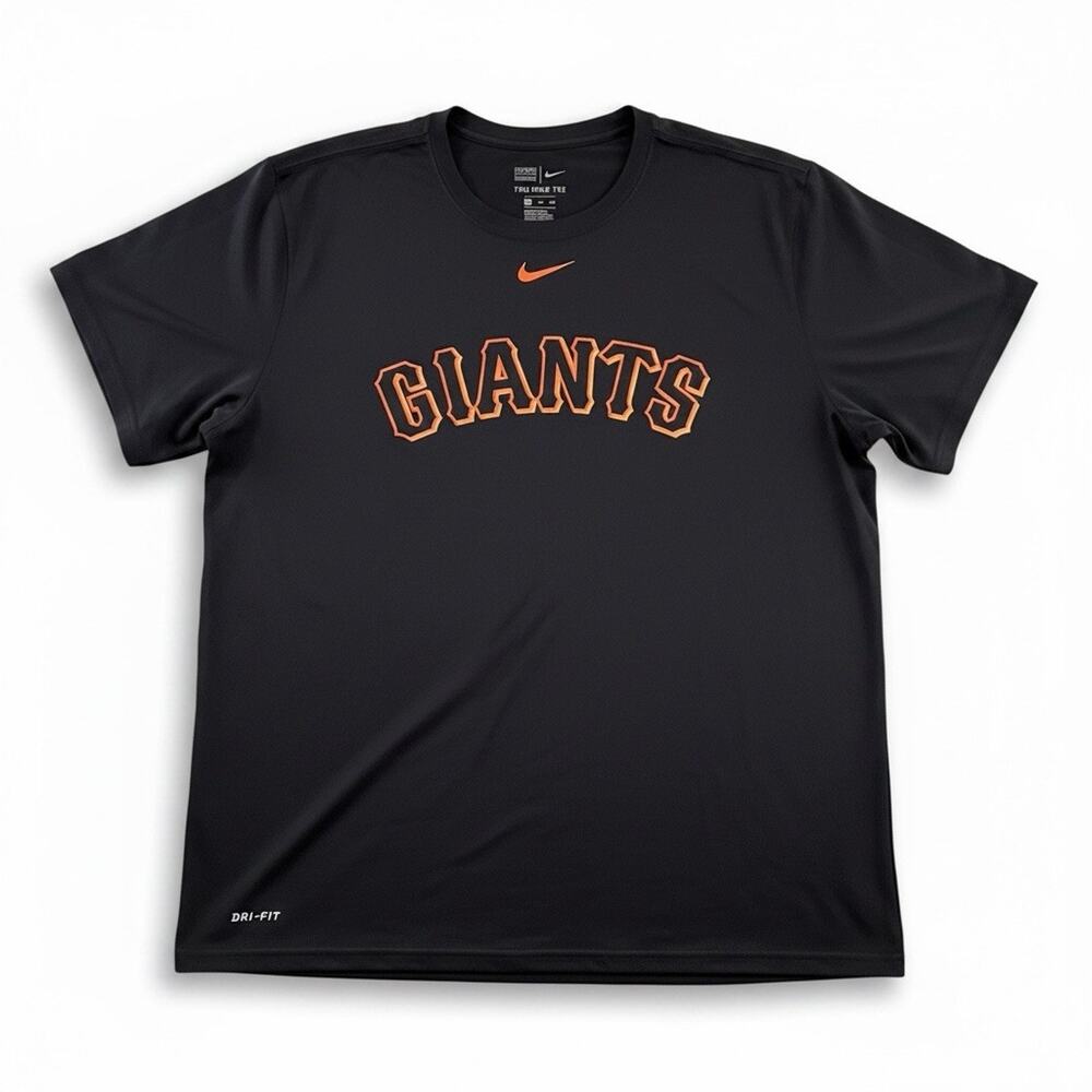 Nike San Francisco Giants Jersey Style 2XL Dri-FIT Tshirt Black MLB Athletic Cut